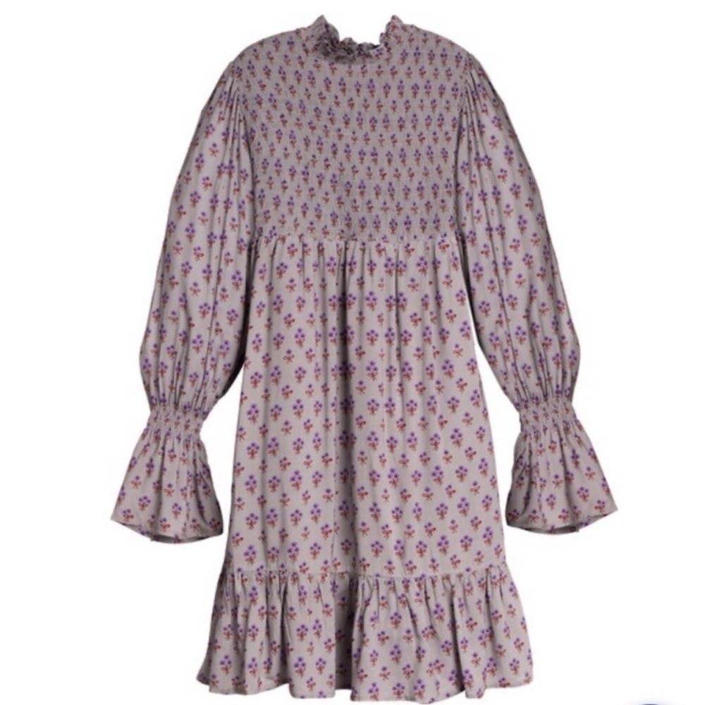 Maison Me Angela Smocked Dress Size Medium Ditsy Floral Cottagecore